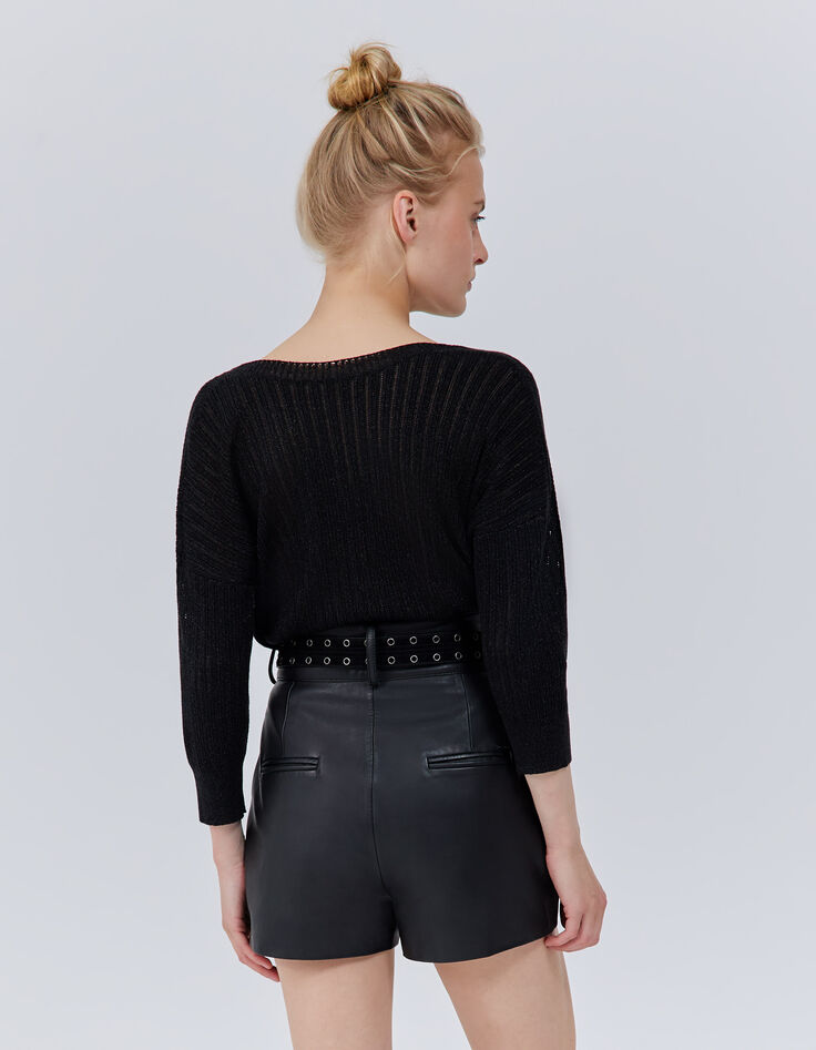 Jersey negro reversible punto pointelle lúrex mujer-2 Jersey negro reversible punto pointelle lúrex mujer-2