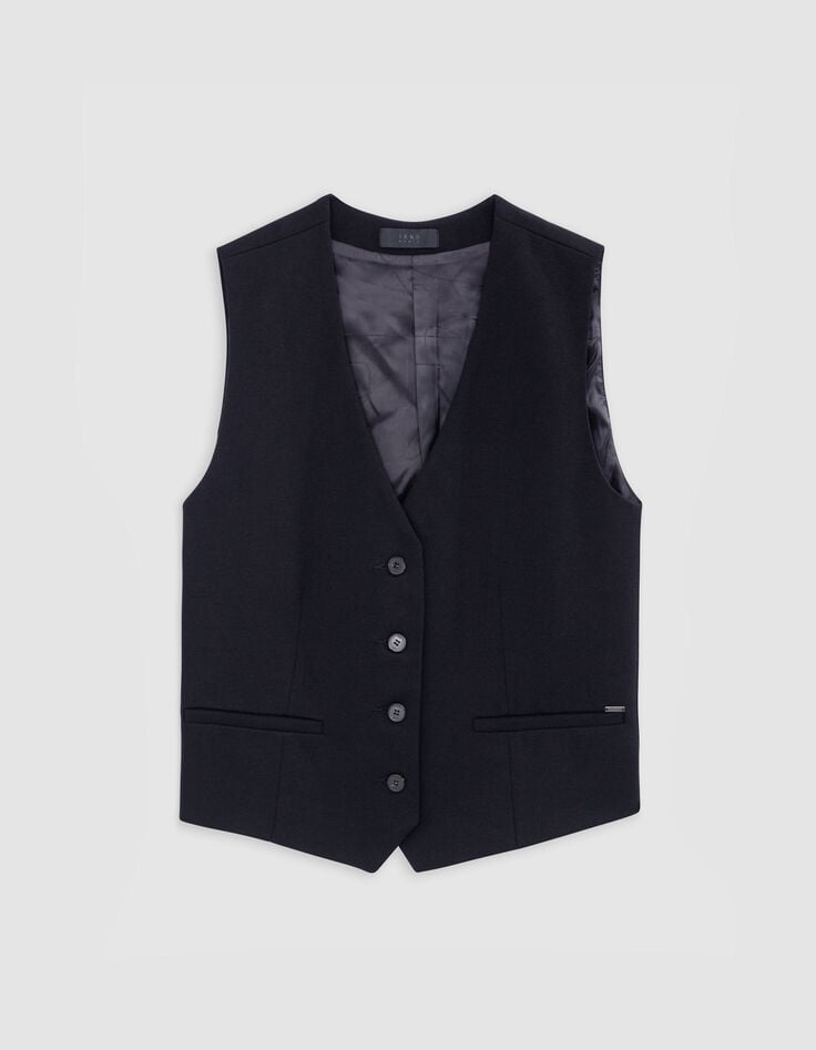 Gilet sans manches noir maille Milano Femme-8 Gilet sans manches noir maille Milano Femme-8