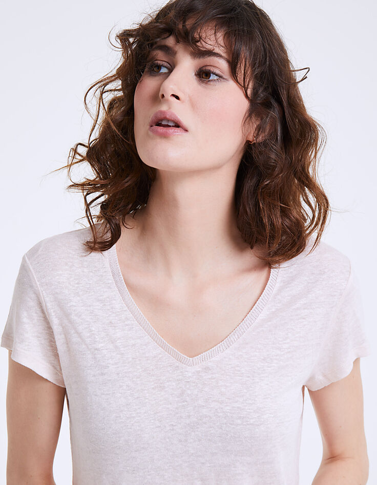 Tee-shirt en lin foil femme-1 Tee-shirt en lin foil femme-1