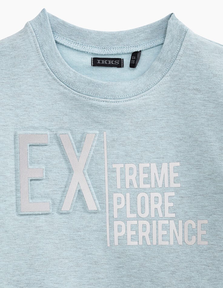 Boys’ ice blue sweatshirt with reflective 3D print-5