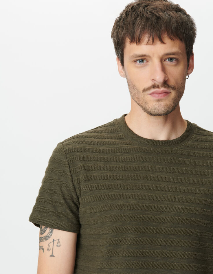 Herren-T-Shirt aus khakifarbenem Frottee-4