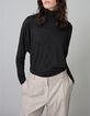 Pure Edition-Top black mesh with batwing sleeves for women-3