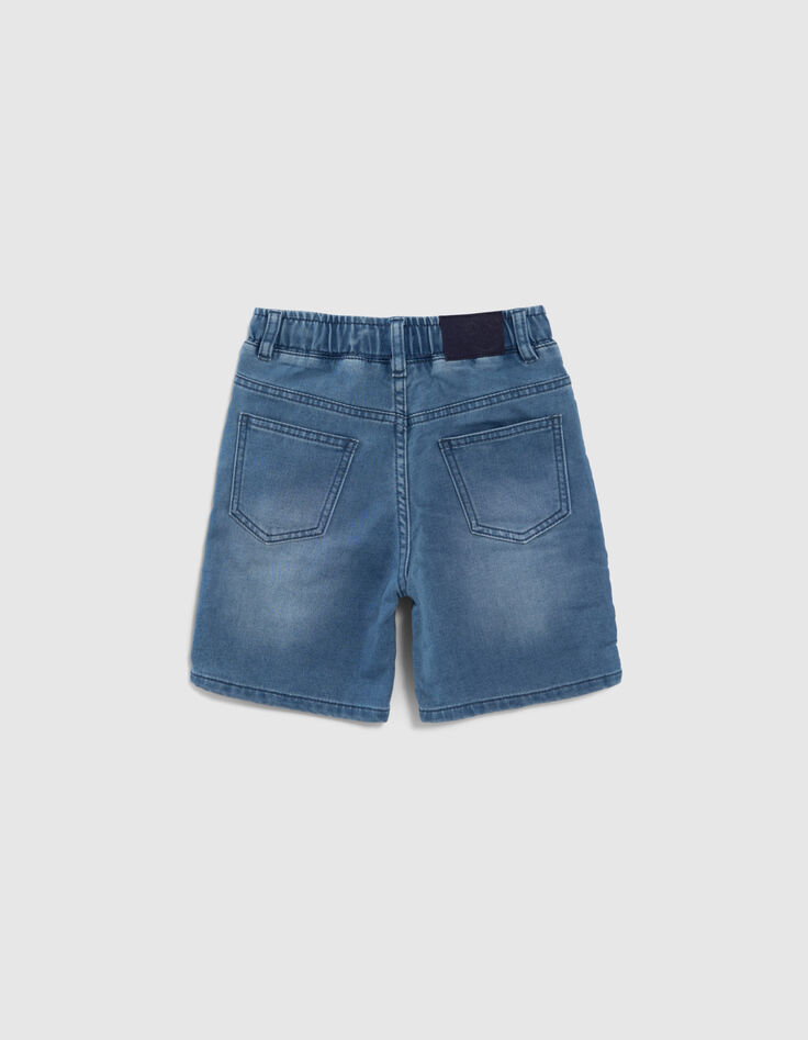 Boys’ comfy denim Bermuda shorts with elasticated waist-4