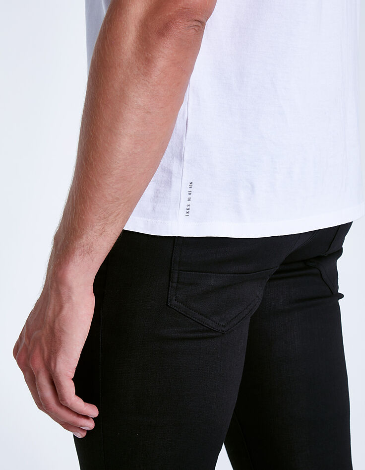 Tee-shirt blanc dessin squelette Homme-6