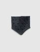 Snood gris anthracite tricot brodé éclair bébé garçon-1