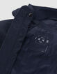 Blaue Jungenwindjacke mit Kapuze, Nylon, faux-uni-9