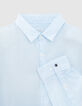 Men’s sky organic cotton voile SLIM shirt-6
