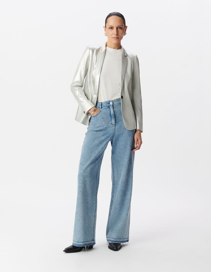 Americana con revestimiento plateado para mujer-2