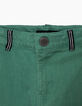 Smaragdgroene chinobroek met gestreepte biezen -3