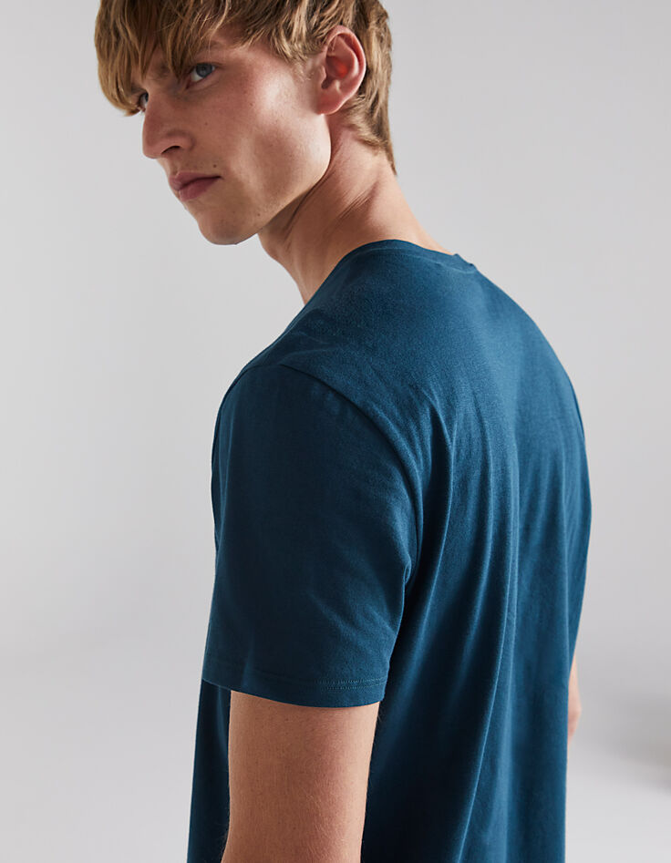 Men's’ teal blue anchor T-shirt-5