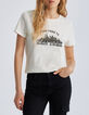 Elfenbeinfarbenes Damen-T-Shirt aus Baumwolle und Leinen-2