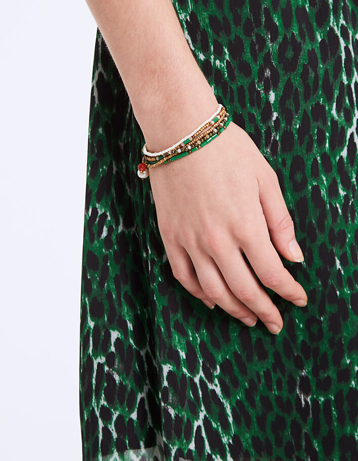 Lot De 2 Bracelets élastiques Perles Roses - Neufs Sans Emballage, Style Fantaisie