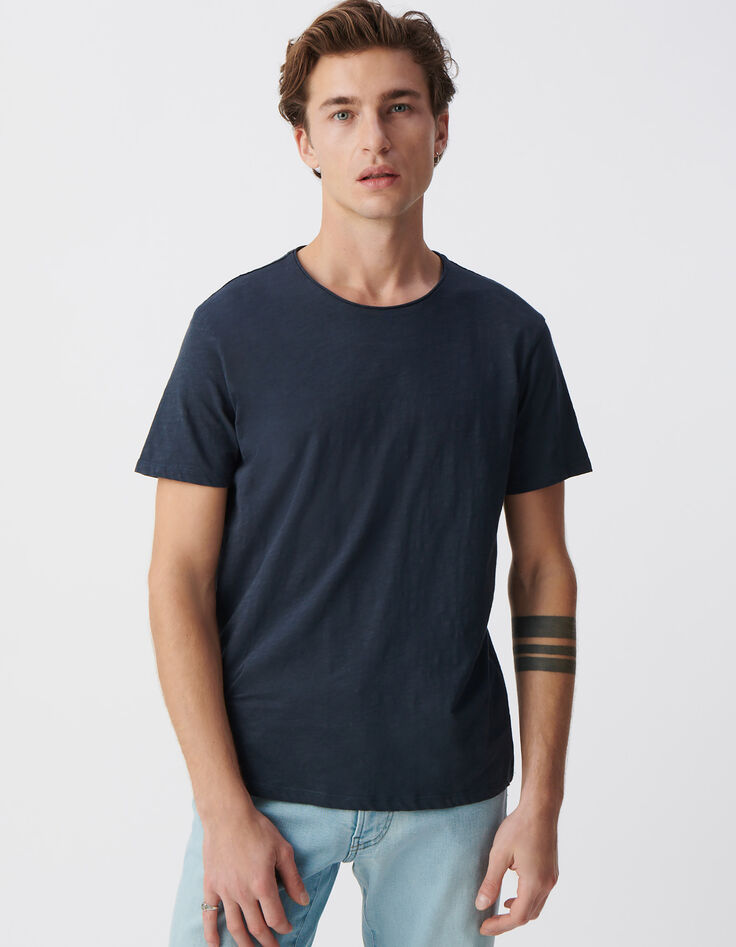 Men’s ink organic cotton Essential crew neck T-shirt-2