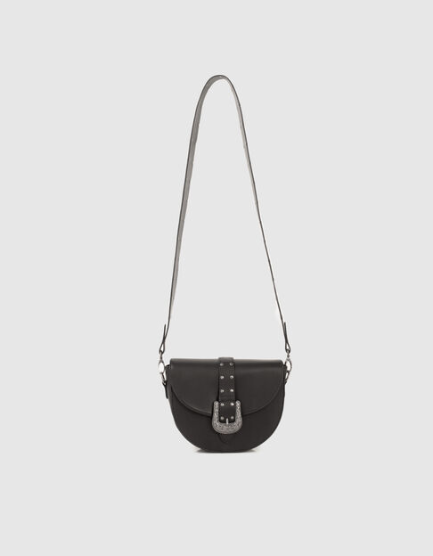 Schwarze Mädchenhandtasche mit Western-Schnalle
