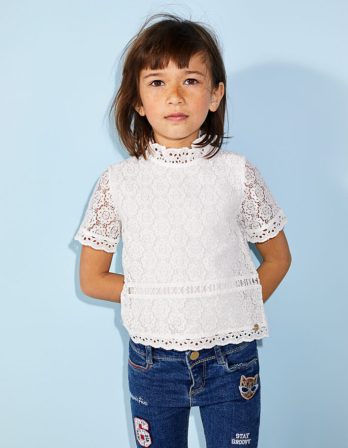 Girls' off-white lace blouse IKKS