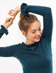 Grüner Strickpullover mit Glitzer und Plisseekragen I.Code-2