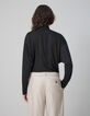 Pure Edition-Top black mesh with batwing sleeves for women-4
