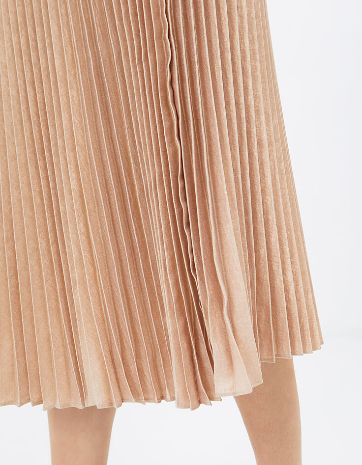 Jupe midi hibiscus plissé soleil Icode-5