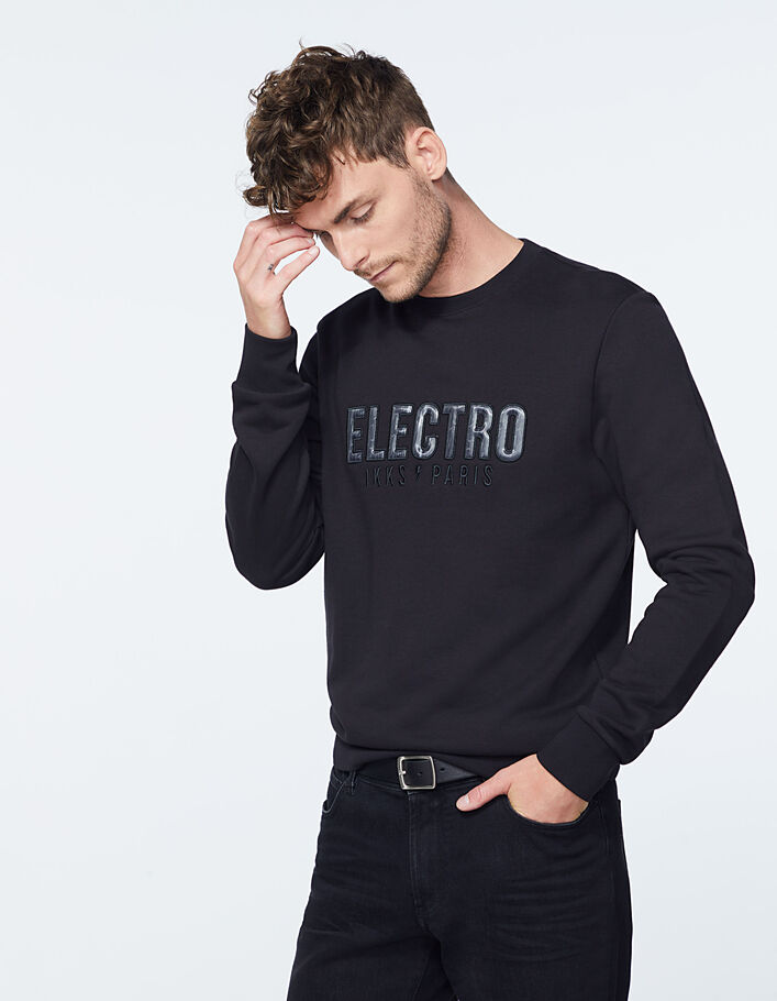 Men’s black Electro IKKS Paris sweatshirt - IKKS