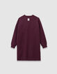 Robe pull bordeaux tricot fille-6