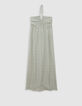 Robe longue verte LENZING™ ECOVERO™ ethnique Femme-6