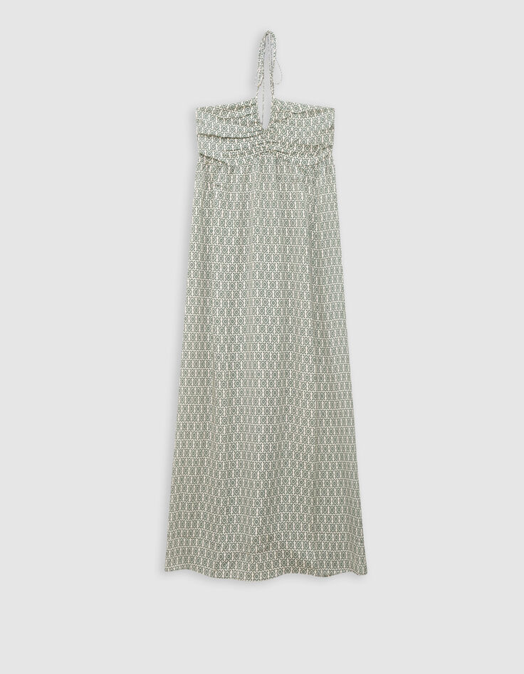 Robe longue verte LENZING™ ECOVERO™ ethnique Femme-6
