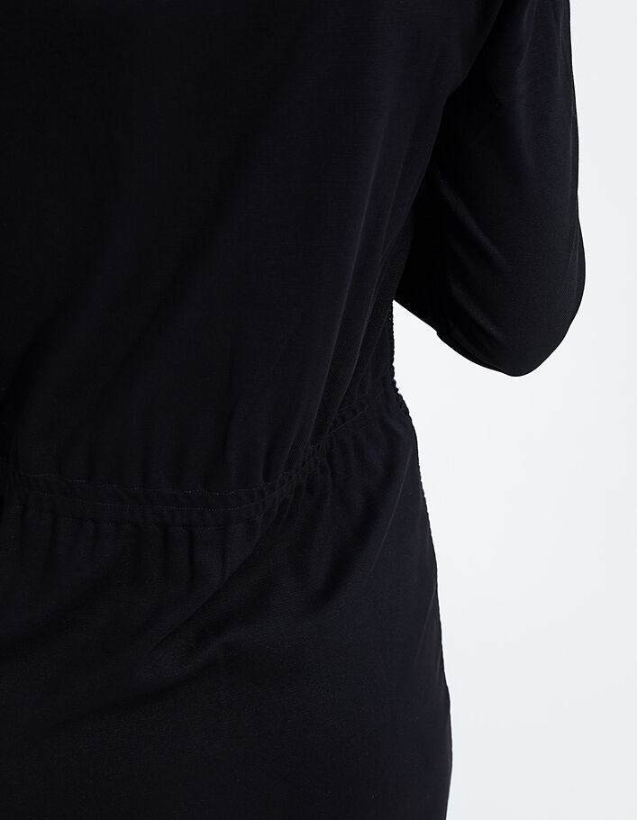 Vestido negro cremallera bordados mangas laterales I.Code - I.CODE