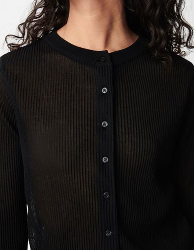 Cardigan pliss&eacute; col rond Femme - IKKS