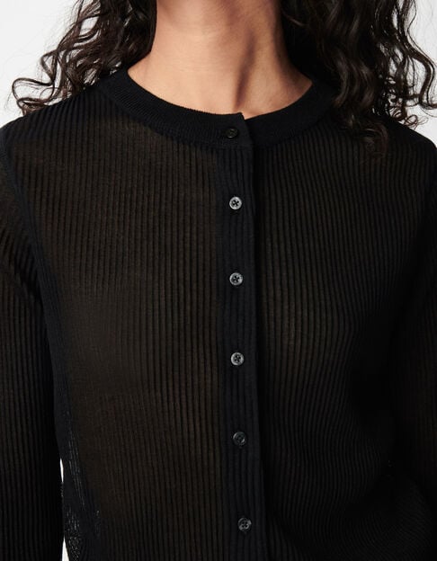 Cardigan pliss&eacute; col rond Femme - IKKS