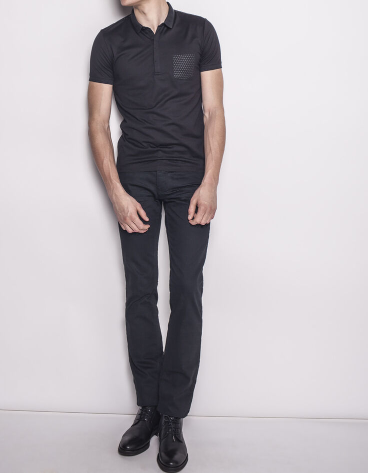 Zwart heren poloshirt-2