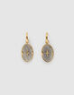 Women’s medallion earrings with cross-1