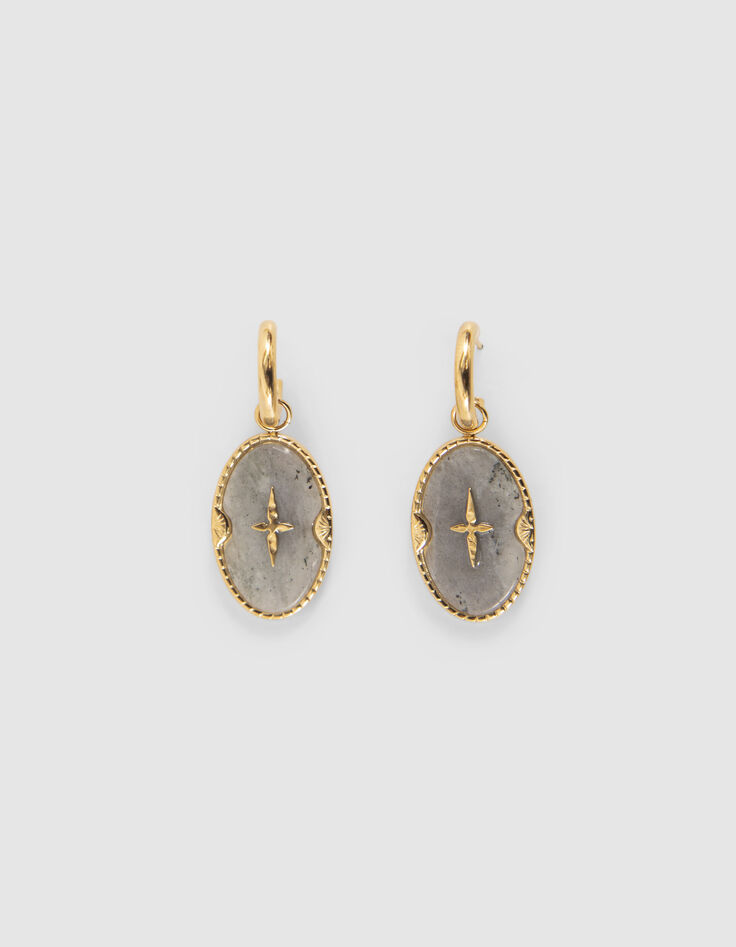 Women’s medallion earrings with cross-1
