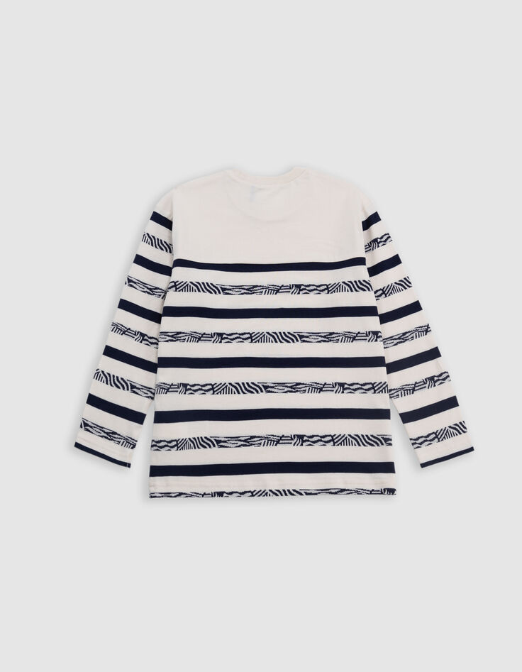 Cremefarbenes Jungen-Matrosenshirt, Zierstreifen-5