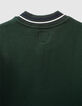 Cardigan teddy vert anglais manches blanches gar&ccedil;on -6