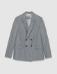 Chaqueta de traje gris de doble botonadura para Hombre-6
