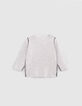 Reversible knitted sweater grey and dark grey baby boy-4
