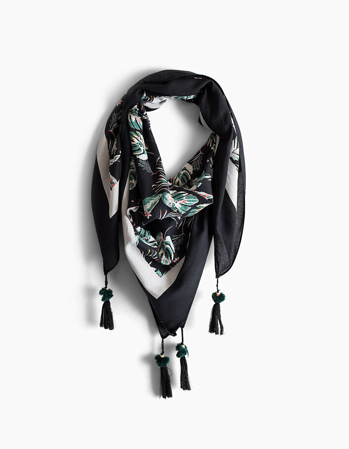 Women’s tropical print 100% modal square scarf - IKKS