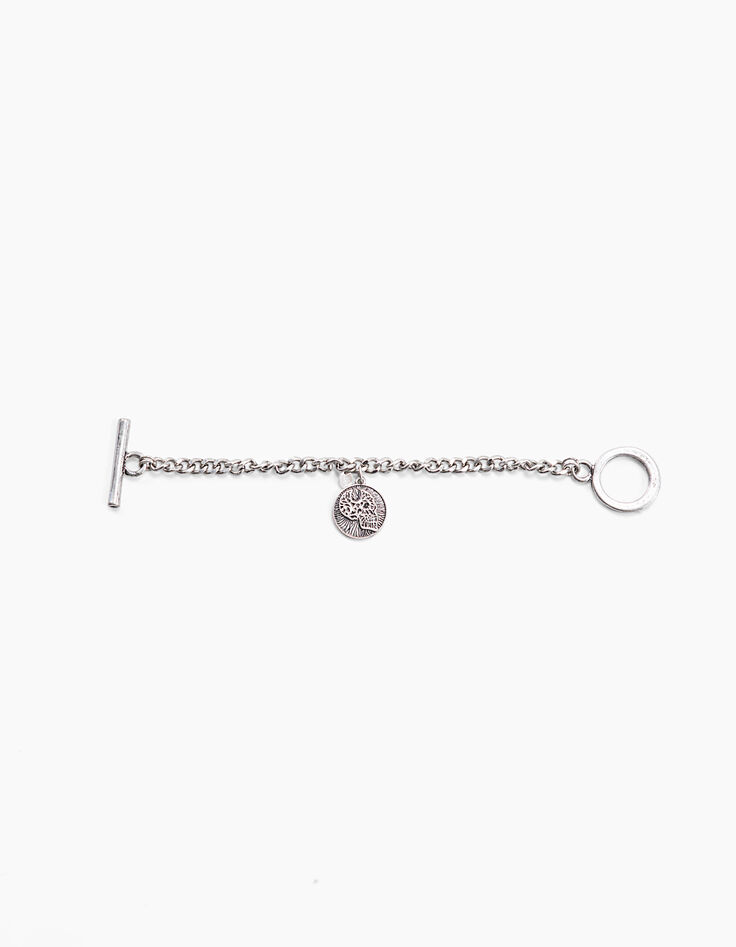 Bracelet chaine médaille squelette femme-4 Bracelet chaine médaille squelette femme-4