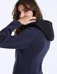 Manteau mi-long néoprène à capuche amovible femme-4