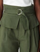 Khaki Shorts mit hoher Taille Damen-5