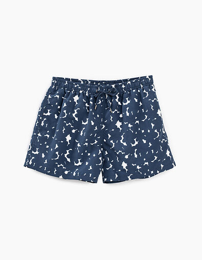 Men’s navy floral print swim shorts - IKKS
