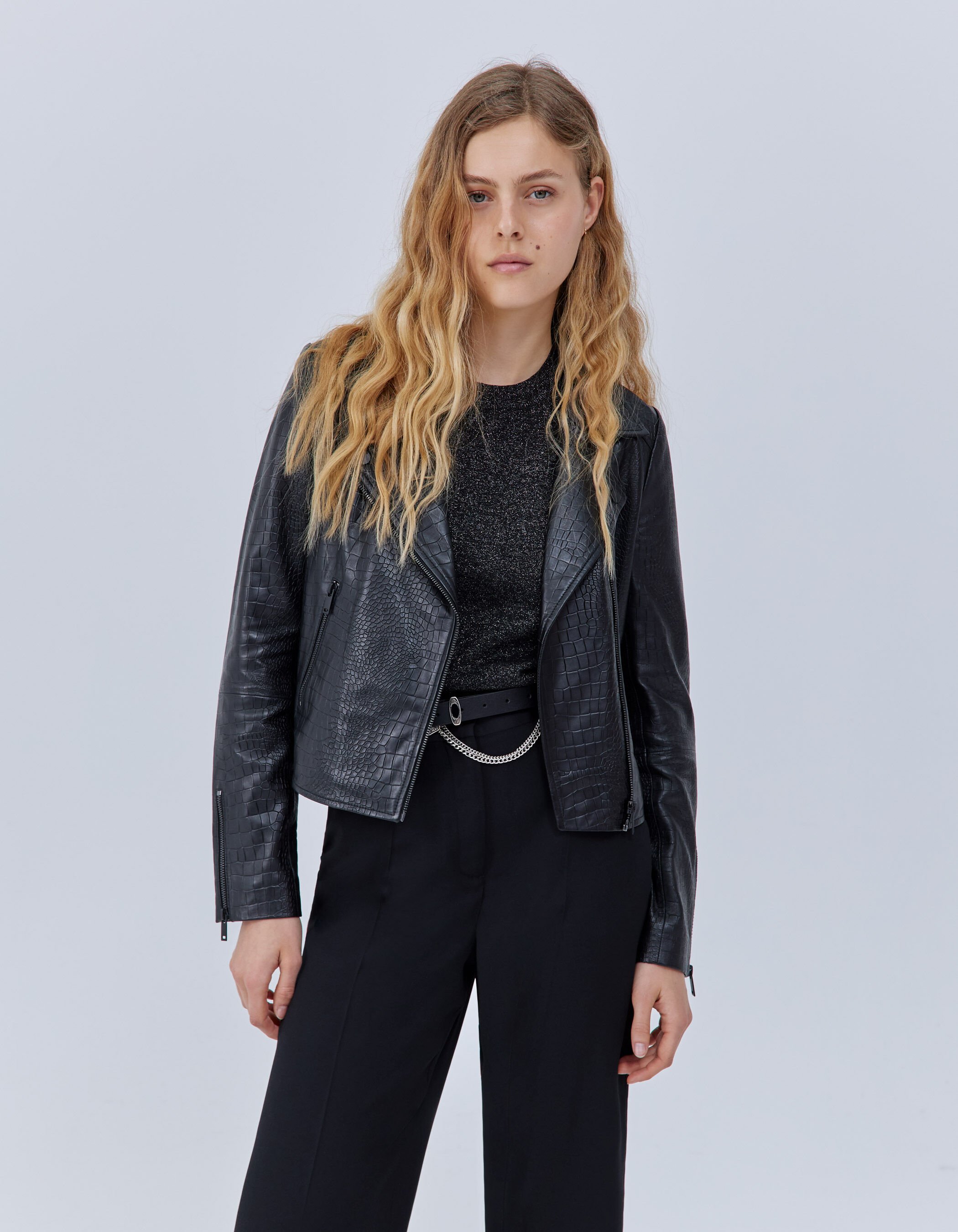Veste biker noir best sale femme