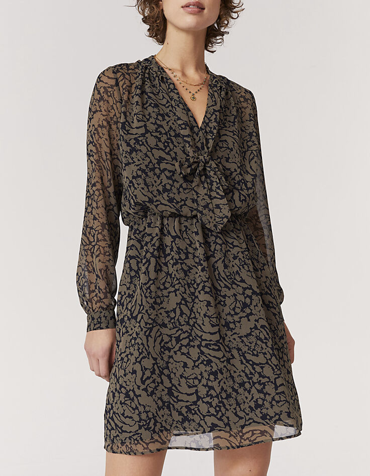 Vestido midi gasa estampado desierto mujer-2