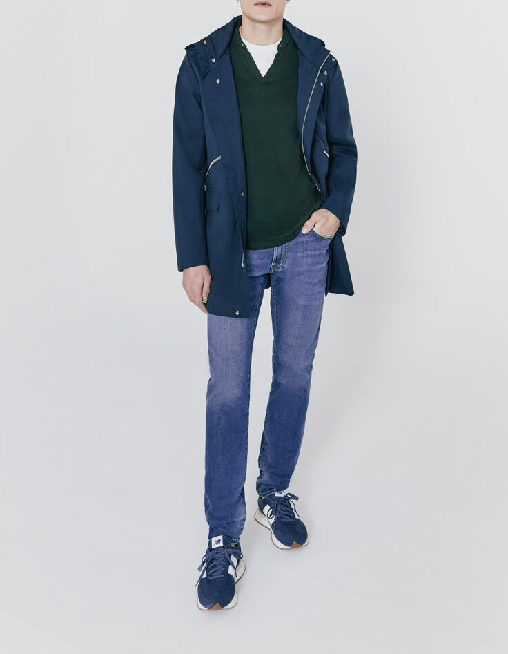 Parka marine à doubles poches Homme-7