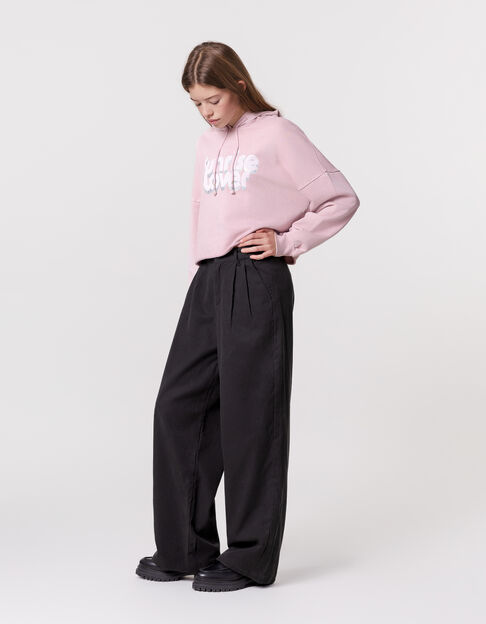 Pantalón large negro pinzas niña - IKKS
