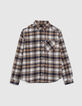 Camisa azul marino cuadros capucha extraíble niño-2