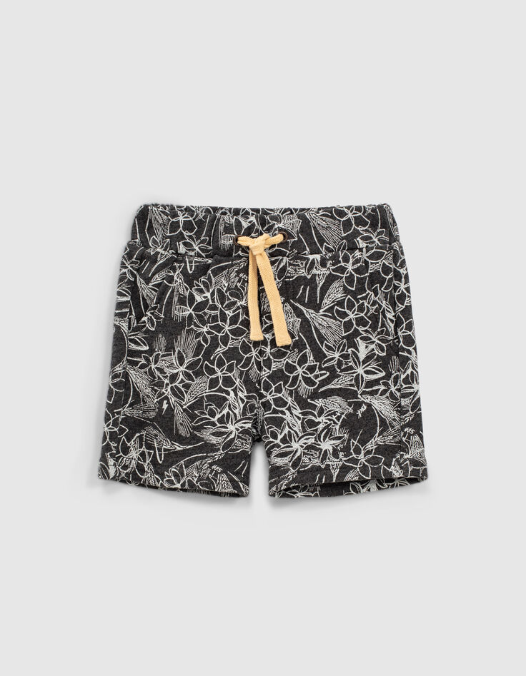 Set beige polo en bio sweatshort babyjongens   -6