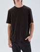 T-shirt dark choco bio Heren-1