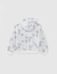Girls’ white hoodie with silver all-over SMILEYWORLD print-3