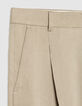 Men's dark beige linen blend suit pants-5